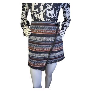 Sam Edelman Southwestern Tapestry Fringe Mini Skirt | Boho Western | Size 10